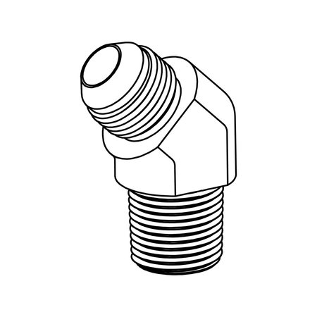 TOMPKINS Hydraulic Fitting-Stainless20MJ-20MP 45-SS SS-2503-20-20-FG
